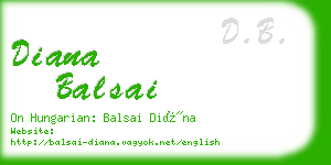 diana balsai business card